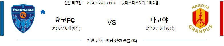 5월22일 요코하마 vs 나고야 축구 경기 분석 및 예측 - 일본 리그컵