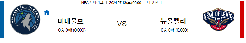 7월 13일 미네소타 vs 뉴올리언스