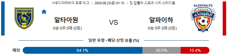 8월 23일 알타아운 vs 알파이하