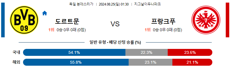 8월 25일 도르트문트 vs 프랑크푸르트