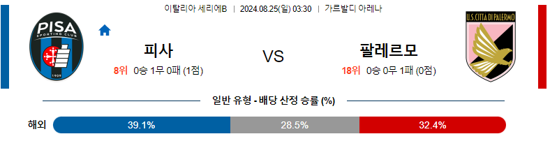 8월 25일 피사 vs 팔레르모