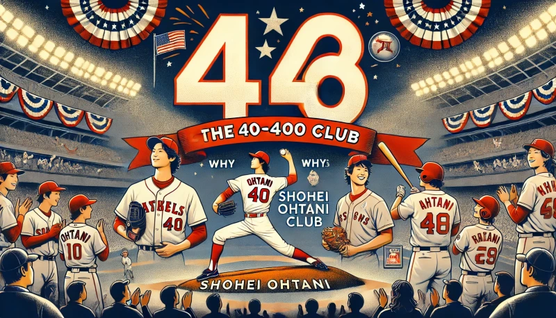 DALL·E 2024-08-27 21.02.54 - An image celebrating Shohei Ohtani's achievement of the 40-40 club, highlighting why it's such a special milestone. The image should be horizontally l.webp